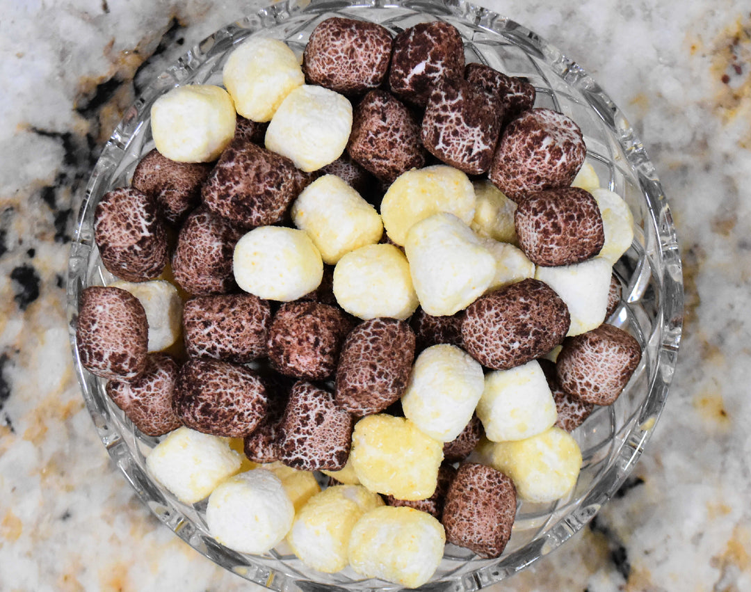 Freeze Dried Dark Chocolate Banana Mini Marshmallows - Two Brothers Treats