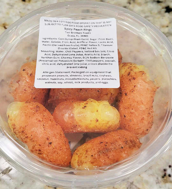 Freeze Dried Spicy Peach Rings - Two Brothers Treats