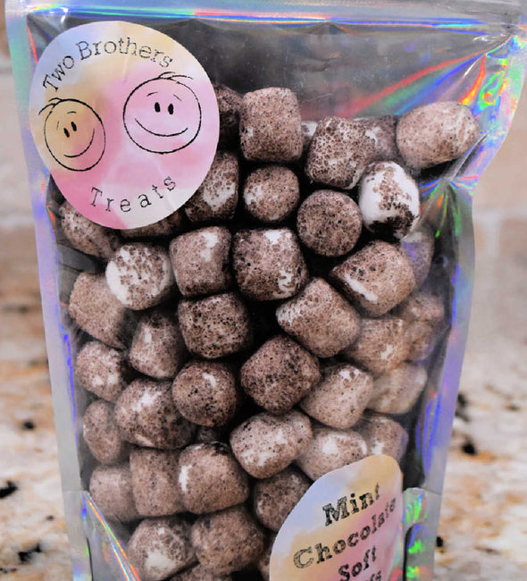 Freeze Dried Mint Chocolate Mini Marshmallows - Two Brothers Treats