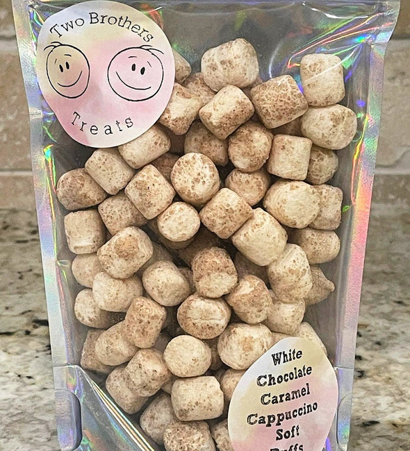 Freeze Dried White Chocolate Caramel Cappuccino Marshmallows - Two Brothers Treats